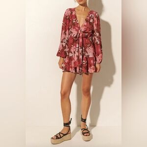 KIVARI Hacienda Tie Front Mini Dress